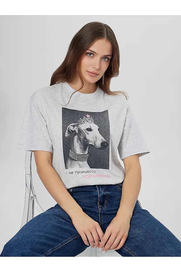 Футболка  MARK FORMELLE, серый меланж 4306-а +печать4 - фото 2