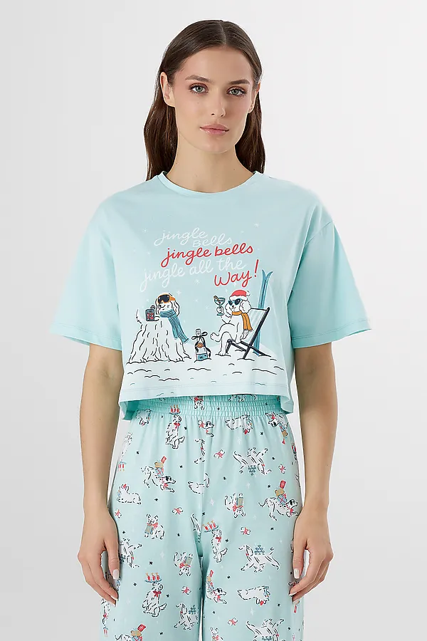 Пижама MARK FORMELLE, мята +собаки на мяте - фото 2
