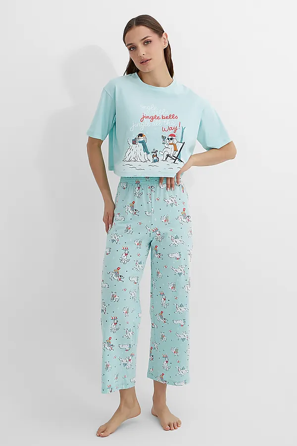 Пижама MARK FORMELLE, мята +собаки на мяте - фото 2