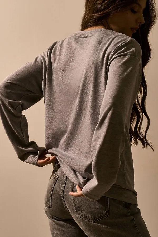 Лонгслив OXOUNO, серый меланж - фото 2