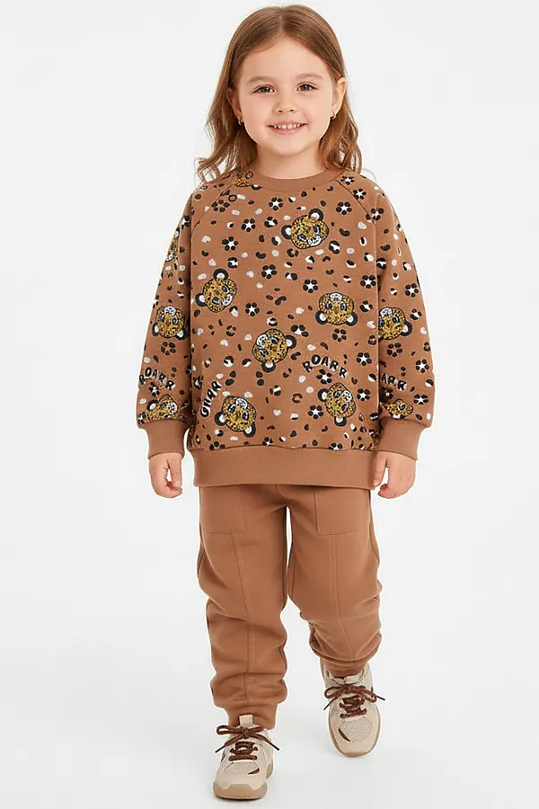 Комплект (Свитшот+Брюки) YOULALA, коричневый - фото 2