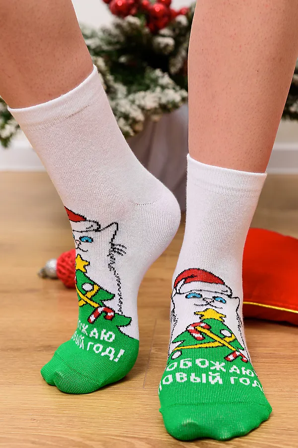Носки стандарт Обожаю НАТАЛИ, белый - фото 2