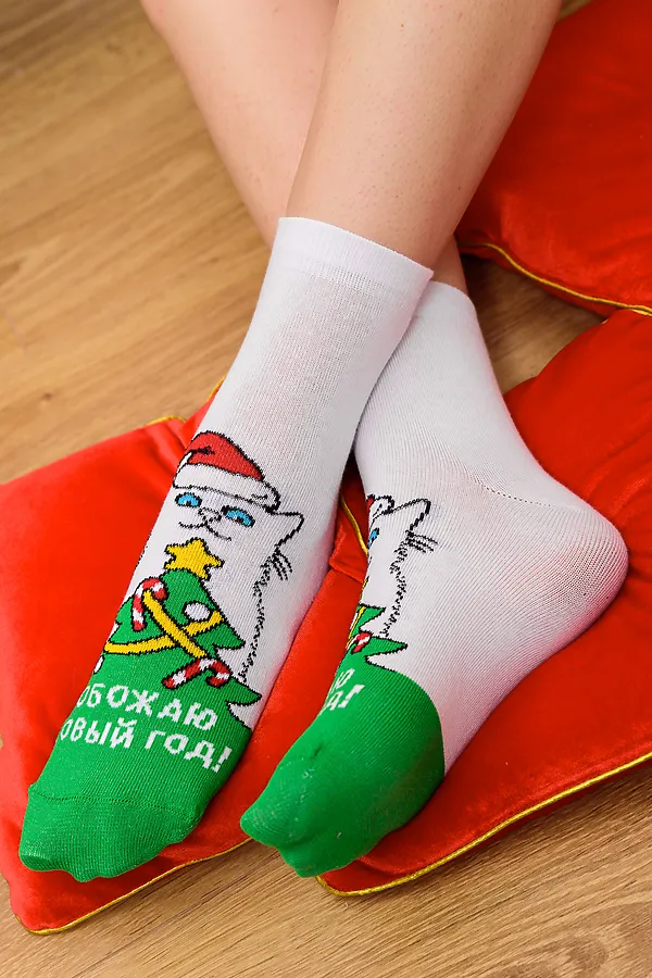 Носки стандарт Обожаю НАТАЛИ, белый - фото 2
