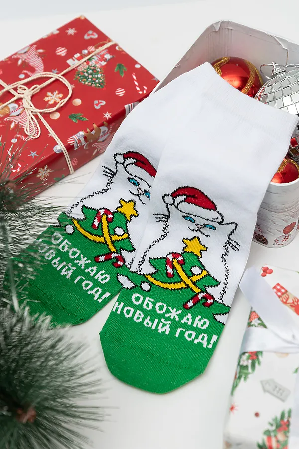 Носки стандарт Обожаю НАТАЛИ, белый - фото 2