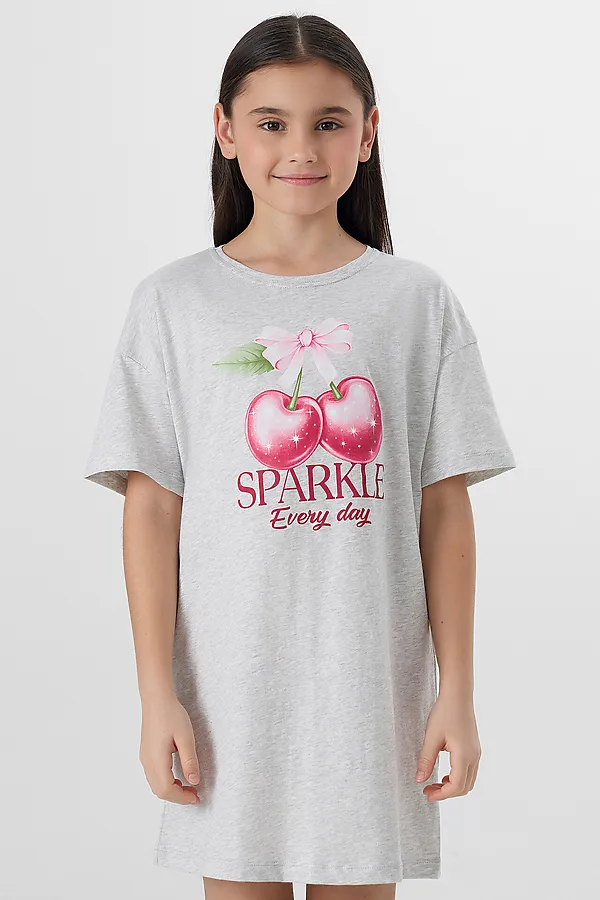 Сорочка ночная MARK FORMELLE, серый меланж 4306-а +печать3 - фото 2