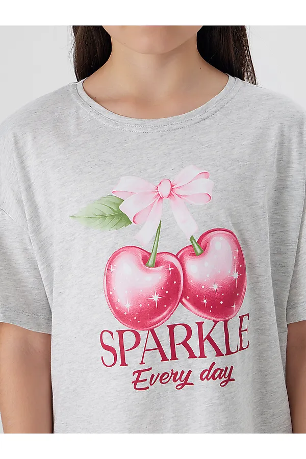 Сорочка ночная MARK FORMELLE, серый меланж 4306-а +печать3 - фото 2