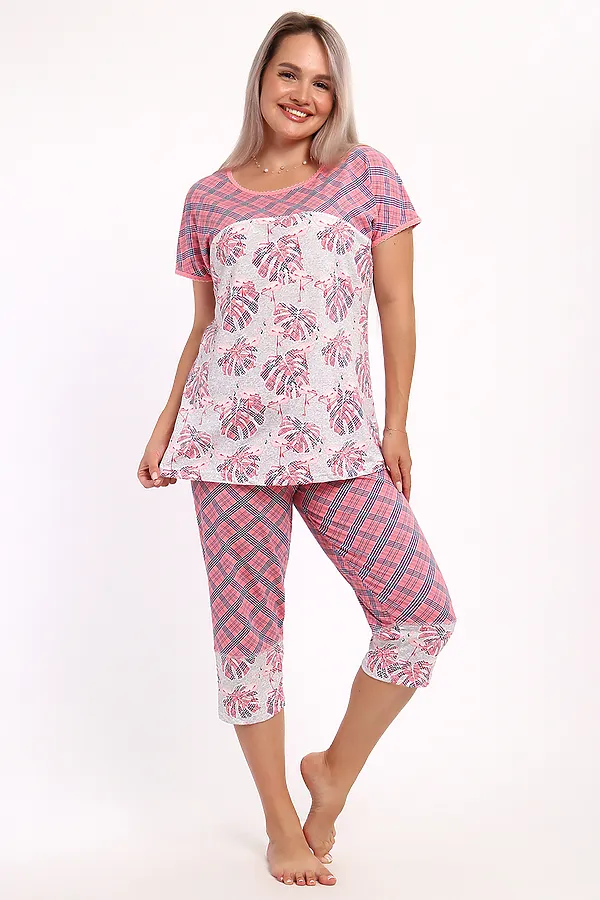 Пижама с бриджами Вереск НАТАЛИ, розовый - фото 2