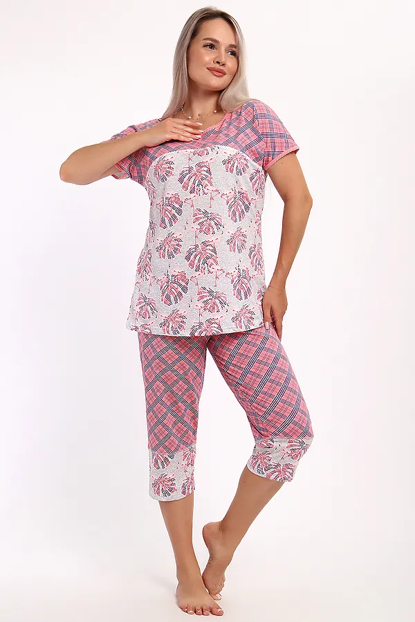 Пижама с бриджами Вереск НАТАЛИ, розовый - фото 2