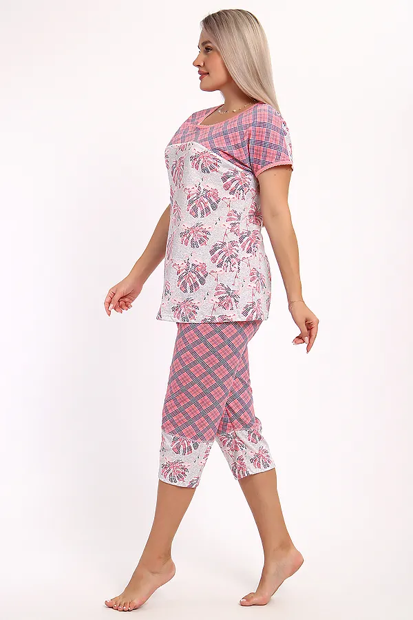 Пижама с бриджами Вереск НАТАЛИ, розовый - фото 2