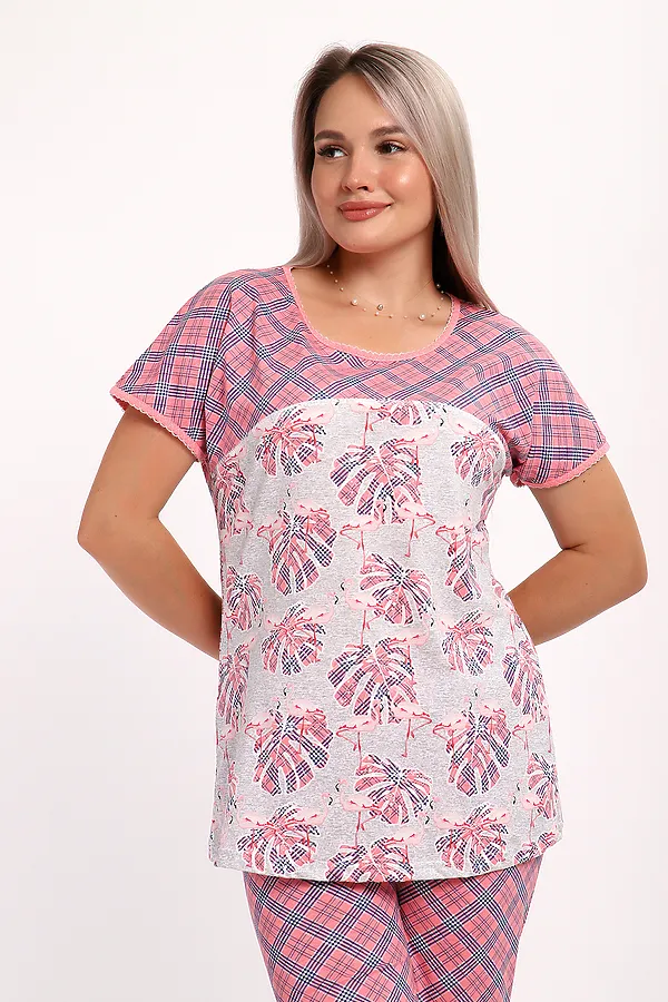 Пижама с бриджами Вереск НАТАЛИ, розовый - фото 2