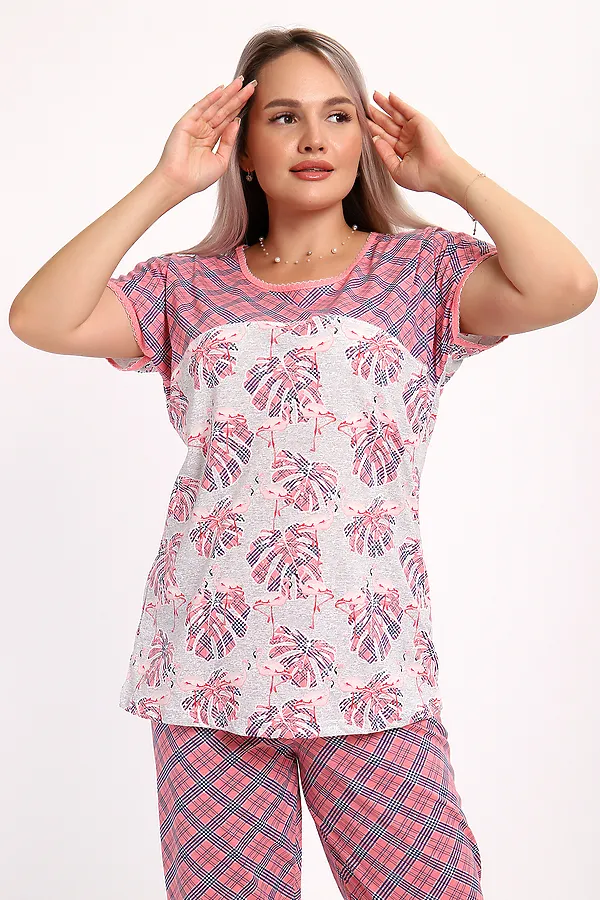 Пижама с бриджами Вереск НАТАЛИ, розовый - фото 2