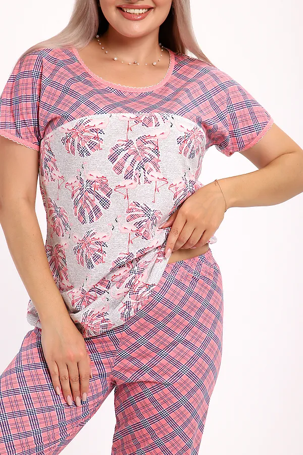 Пижама с бриджами Вереск НАТАЛИ, розовый - фото 2