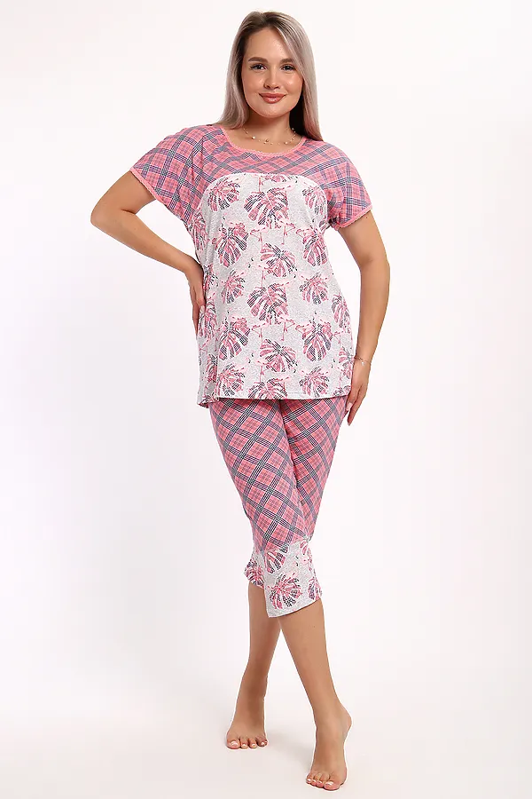 Пижама с бриджами Вереск НАТАЛИ, розовый - фото 2