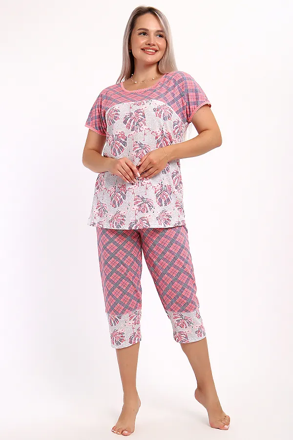 Пижама с бриджами Вереск НАТАЛИ, розовый - фото 2