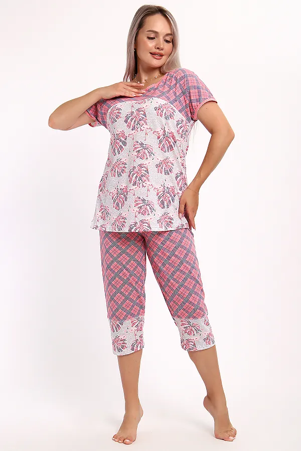 Пижама с бриджами Вереск НАТАЛИ, розовый - фото 2