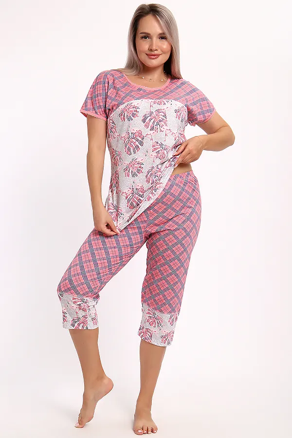 Пижама с бриджами Вереск НАТАЛИ, розовый - фото 2