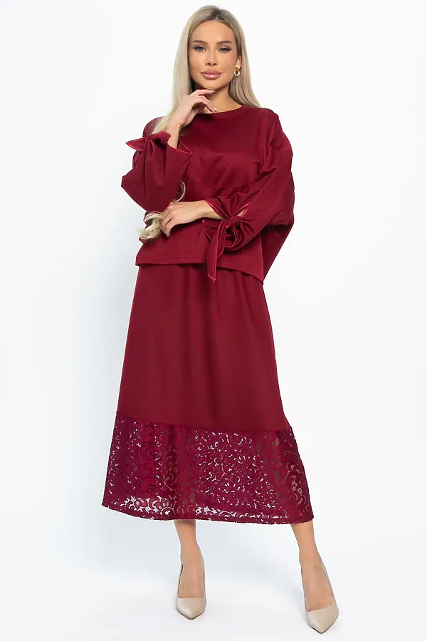 Юбка LADY TAIGA, бордо - фото 2