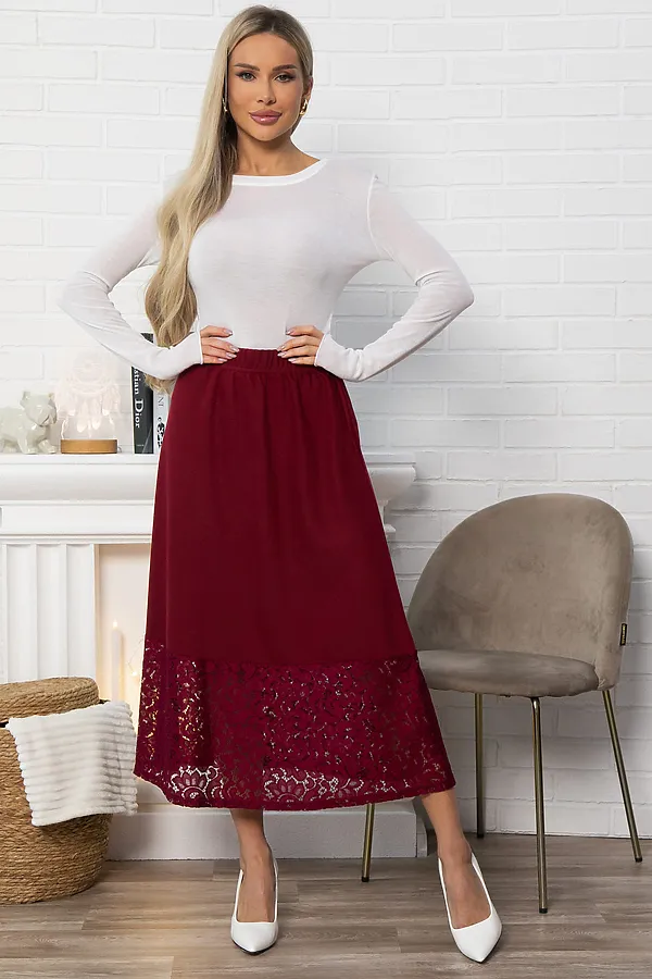 Юбка LADY TAIGA, бордо - фото 2