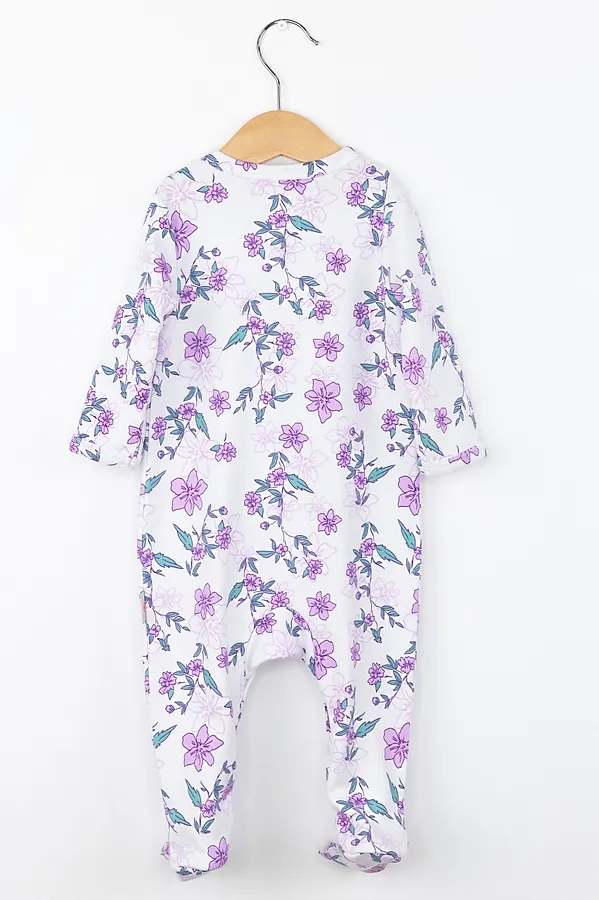 Комбинезон BABY BOOM, цветы сиреневые на белом - фото 2