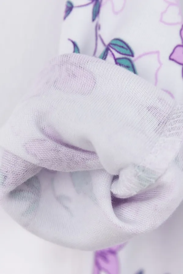 Комбинезон BABY BOOM, цветы сиреневые на белом - фото 2