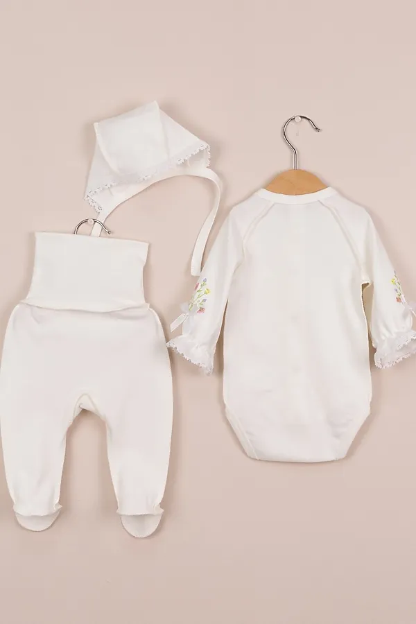 Комплект (Боди+Ползунки+Чепчик) BABY BOOM, молоко - фото 2