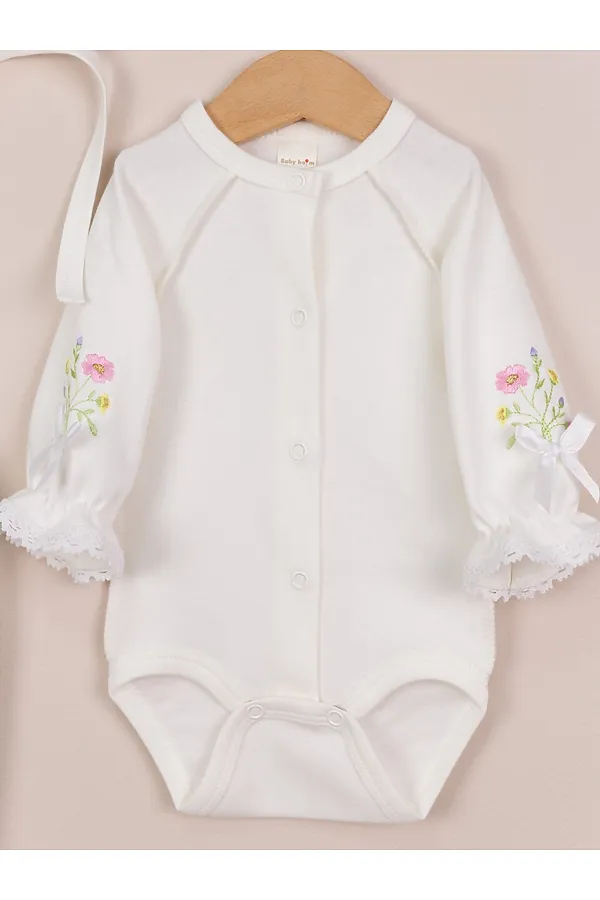 Комплект (Боди+Ползунки+Чепчик) BABY BOOM, молоко - фото 2