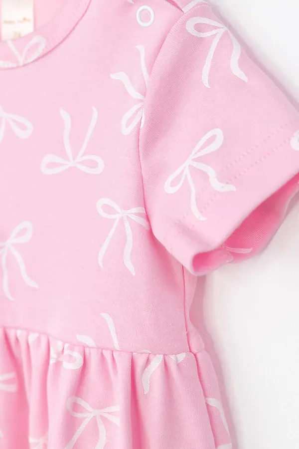 Платье BABY BOOM, бантики на розовом - фото 2