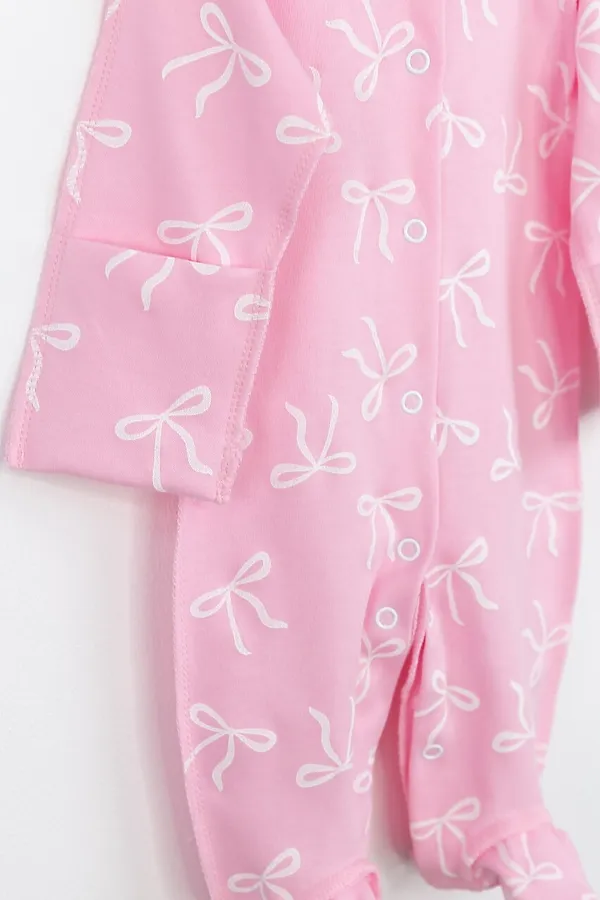 Комплект (Боди+Чепчик) BABY BOOM, бантики на розовом - фото 2