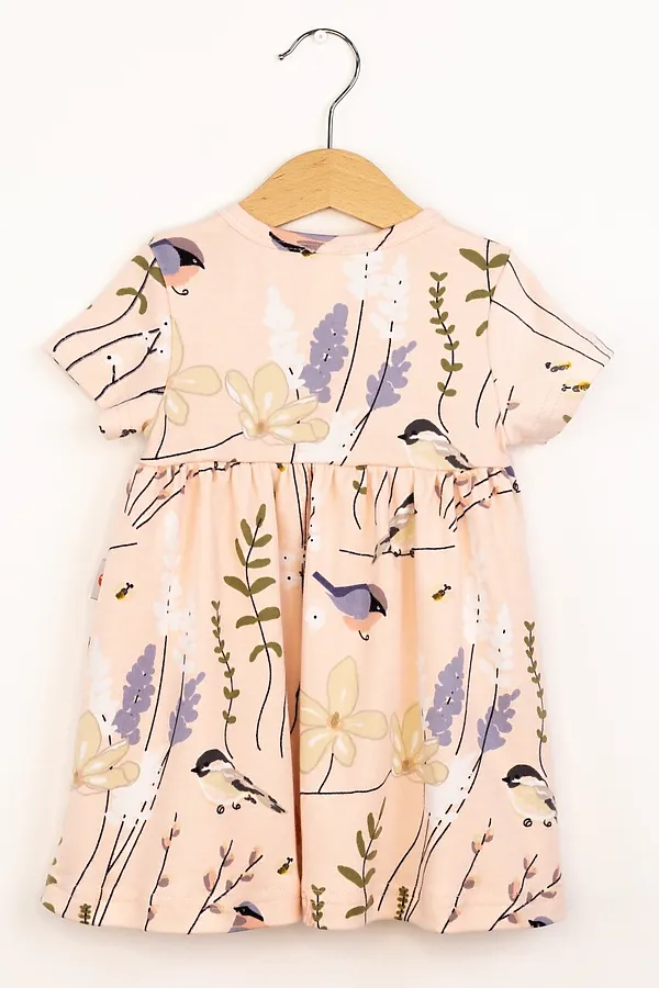 Платье BABY BOOM, птички на розовом - фото 2