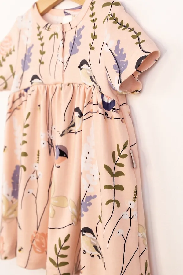 Платье BABY BOOM, птички на розовом - фото 2