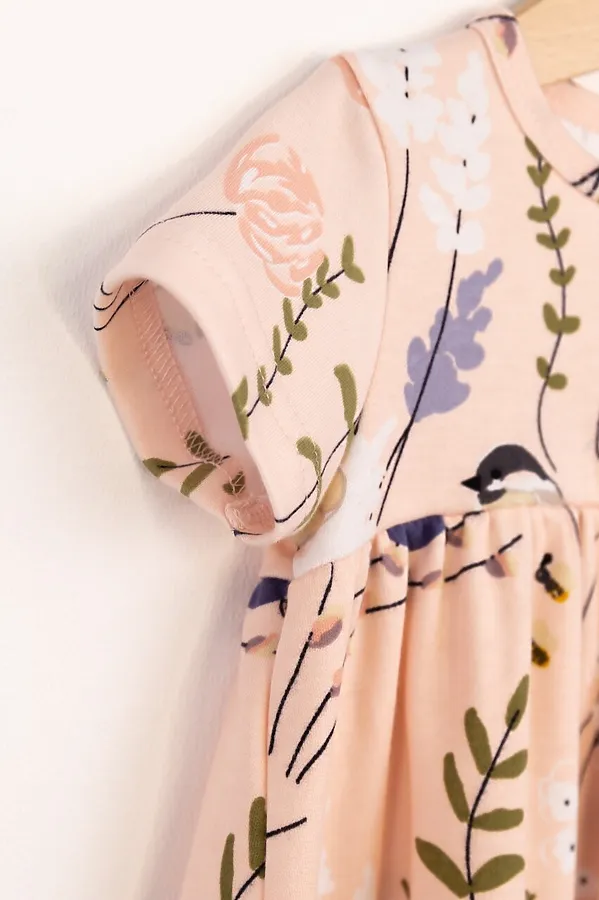 Платье BABY BOOM, птички на розовом - фото 2