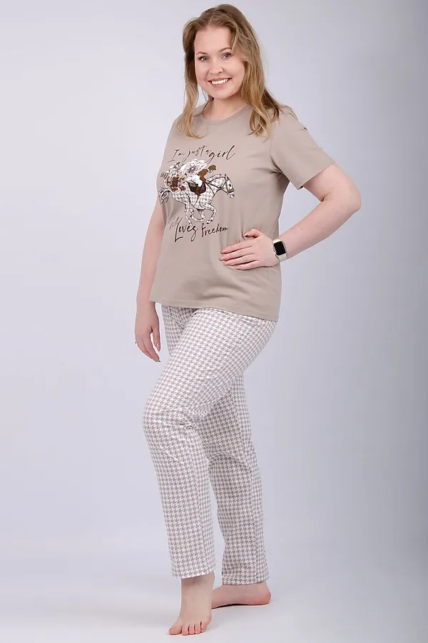 Пижама с брюками Вивианна 2 НАТАЛИ, белый/беж - фото 2