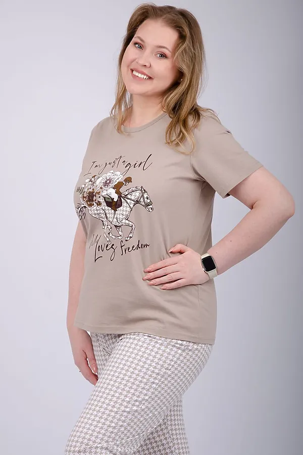 Пижама с брюками Вивианна 2 НАТАЛИ, белый/беж - фото 2