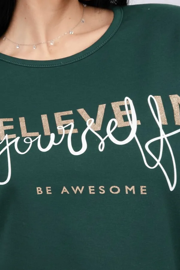 Пижама с брюками Розали НАТАЛИ, зеленый, беж - фото 2