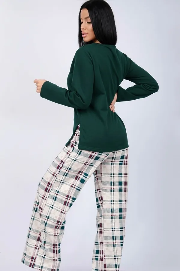 Пижама с брюками Розали НАТАЛИ, зеленый, беж - фото 2