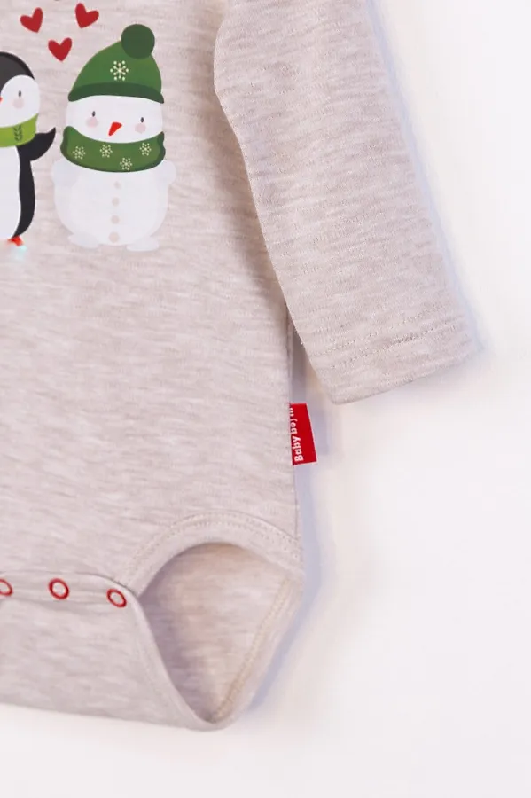 Комплект (Боди+Шапочка) BABY BOOM, светло-бежевый меланж - фото 2