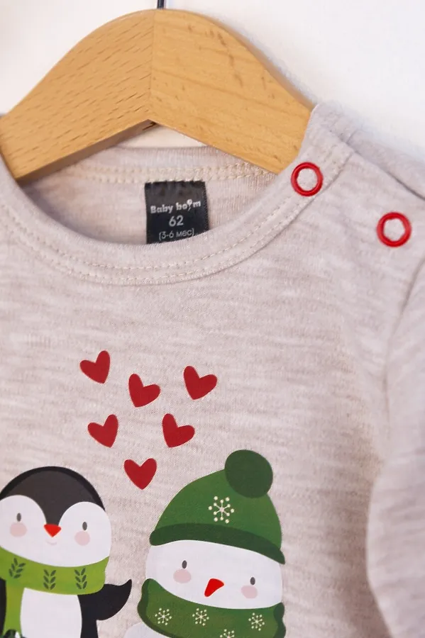 Комплект (Боди+Шапочка) BABY BOOM, светло-бежевый меланж - фото 2