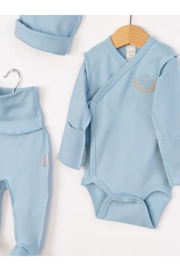 Комплект (Боди+Ползунки+Шапочка) BABY BOOM, незабудка - фото 2