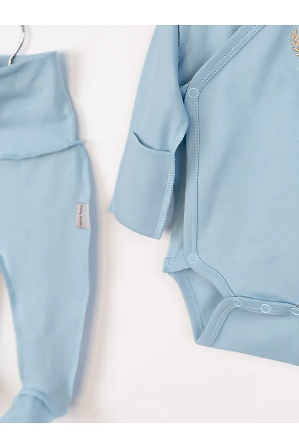 Комплект (Боди+Ползунки+Шапочка) BABY BOOM, незабудка - фото 2