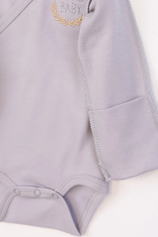 Комплект (Боди+Ползунки+Шапочка) BABY BOOM, светло-серый - фото 2