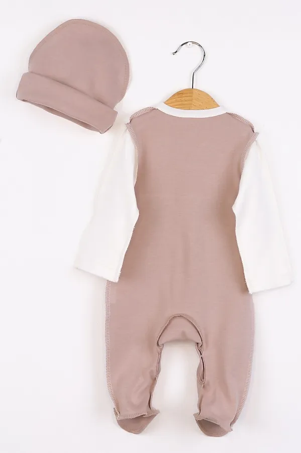 Комплект (Комбинезон+Шапочка) BABY BOOM, молоко-бежевый - фото 2