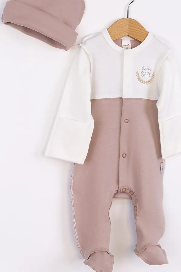 Комплект (Комбинезон+Шапочка) BABY BOOM, молоко-бежевый - фото 2