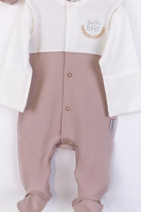 Комплект (Комбинезон+Шапочка) BABY BOOM, молоко-бежевый - фото 2