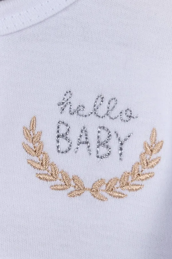 Комплект (Комбинезон+Шапочка) BABY BOOM, белый-светло серый - фото 2