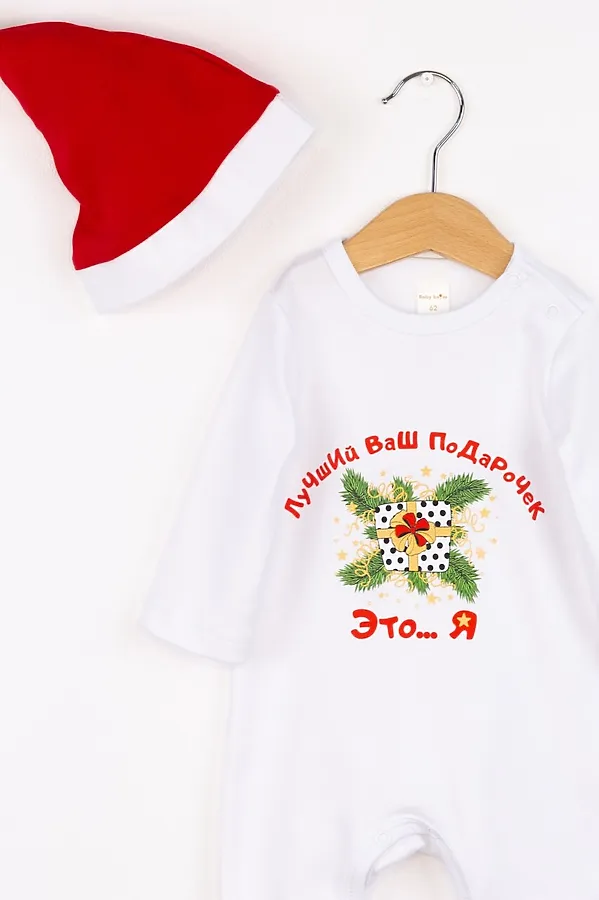 Комплект (Комбинезон+Шапочка) BABY BOOM, печать/белый - фото 2