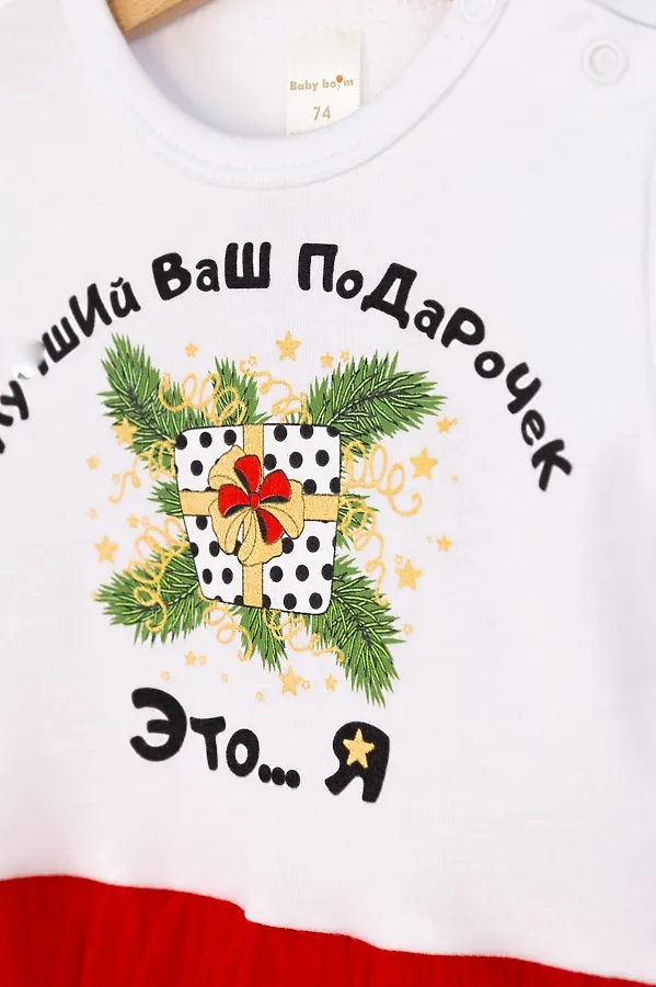 Платье BABY BOOM, белый+красный - фото 2