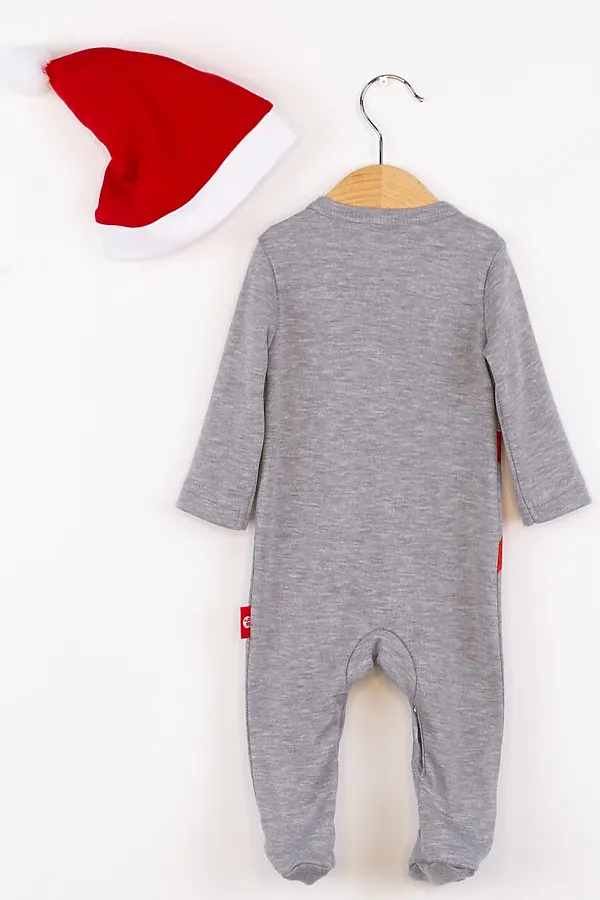 Комплект (Комбинезон+Шапочка) BABY BOOM, печать/серый меланж - фото 2