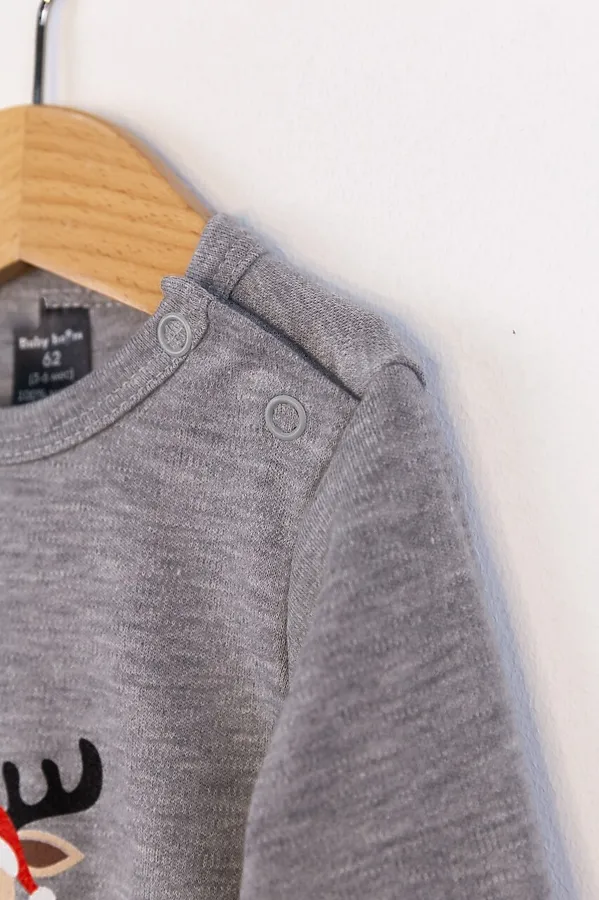 Комплект (Комбинезон+Шапочка) BABY BOOM, печать/серый меланж - фото 2