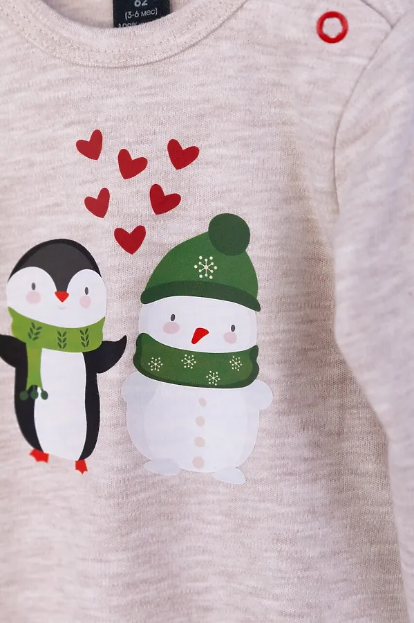 Комплект (Комбинезон+Шапочка) BABY BOOM, печать/светло-бежевый меланж - фото 2