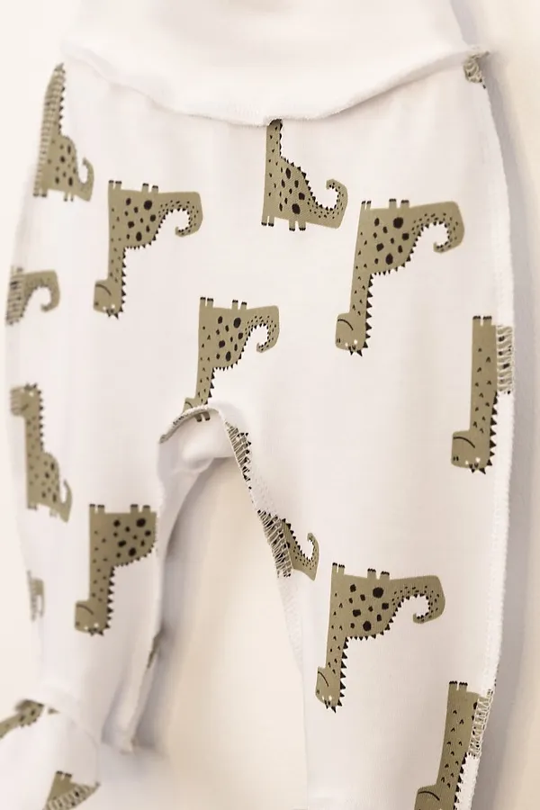 Ползунки BABY BOOM, динозаврики на белом - фото 2